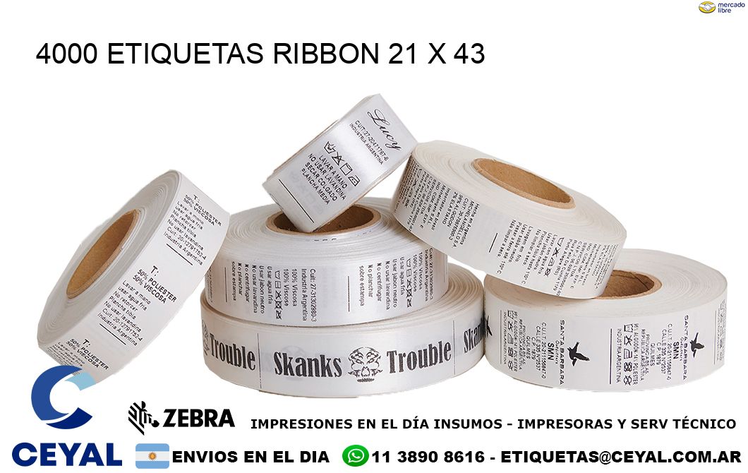 4000 ETIQUETAS RIBBON 21 x 43