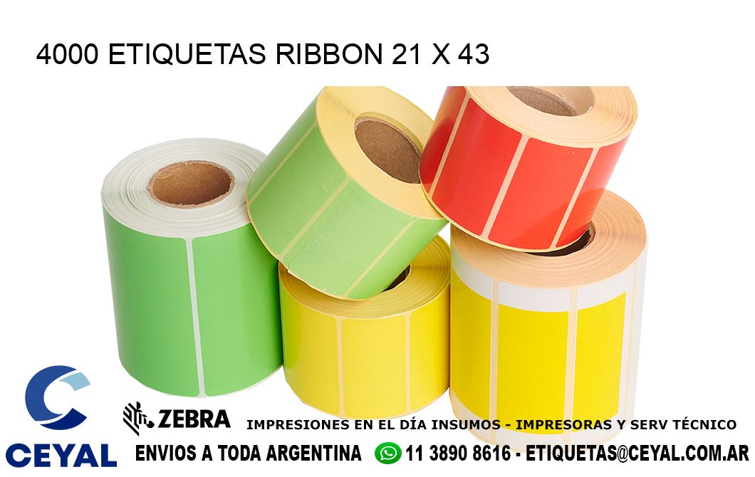 4000 ETIQUETAS RIBBON 21 x 43