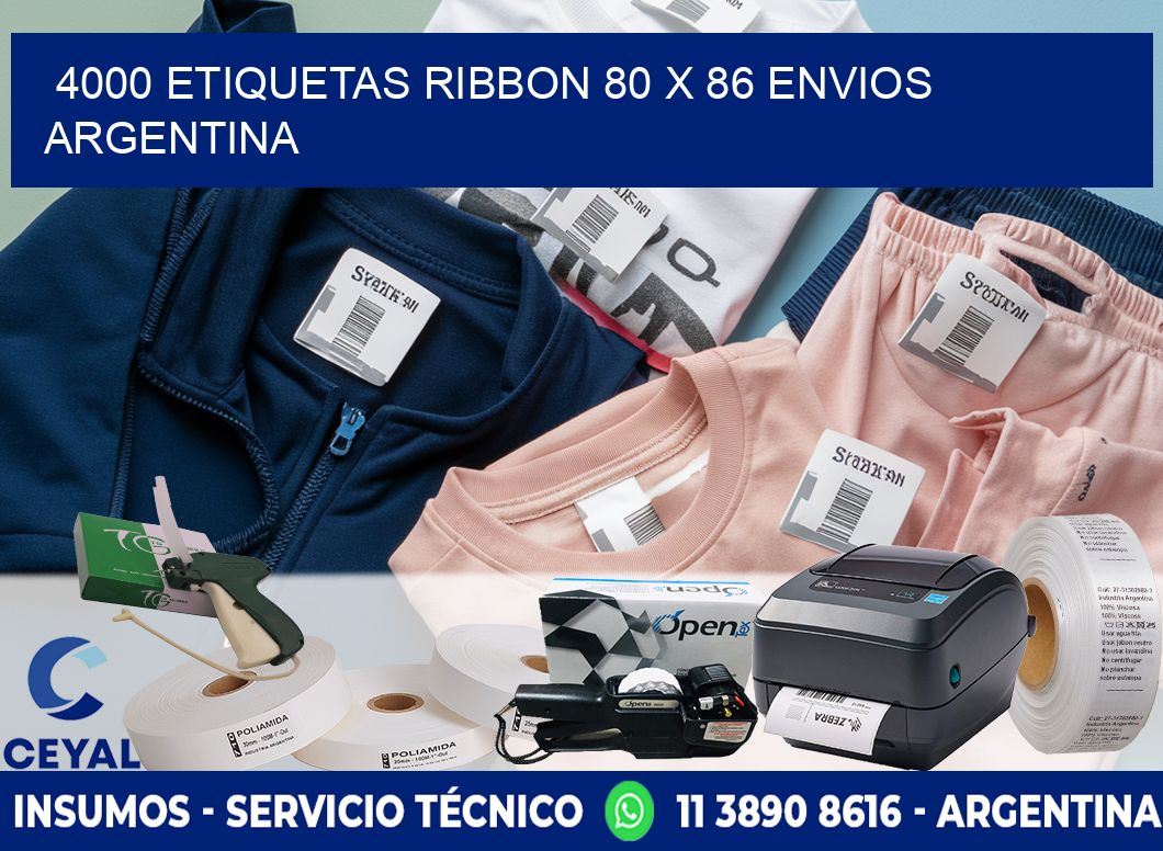 4000 ETIQUETAS RIBBON 80 x 86 ENVIOS ARGENTINA