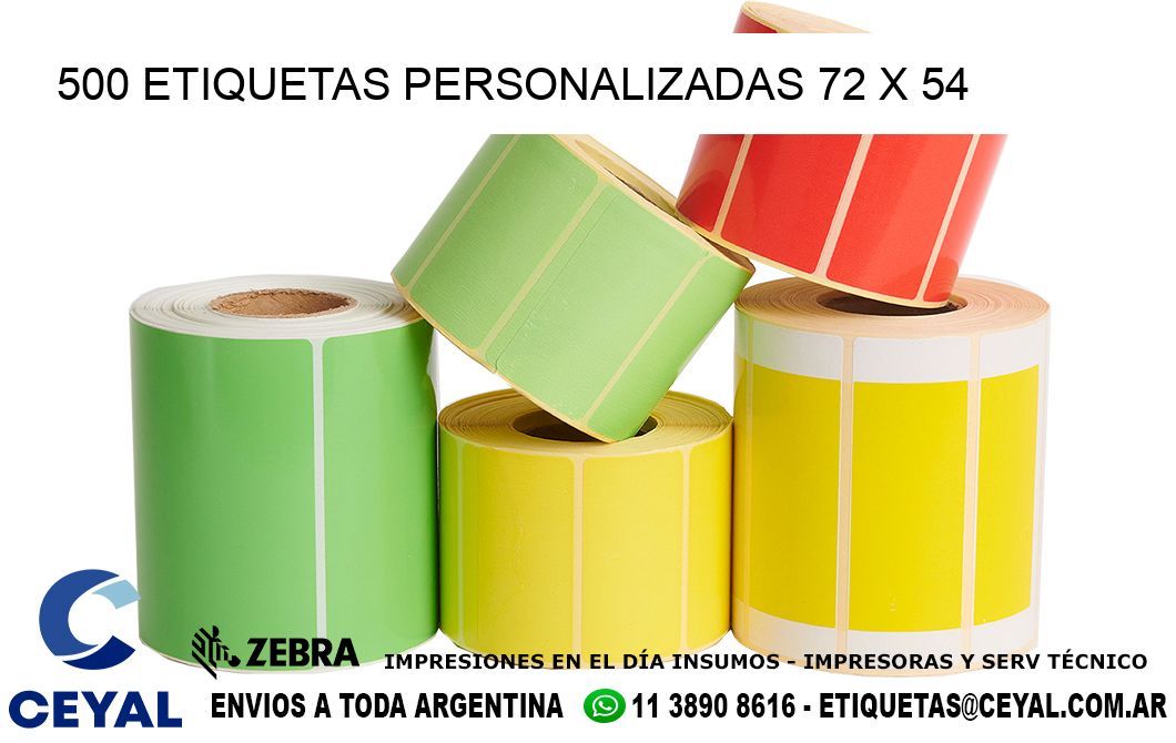 500 ETIQUETAS PERSONALIZADAS 72 x 54