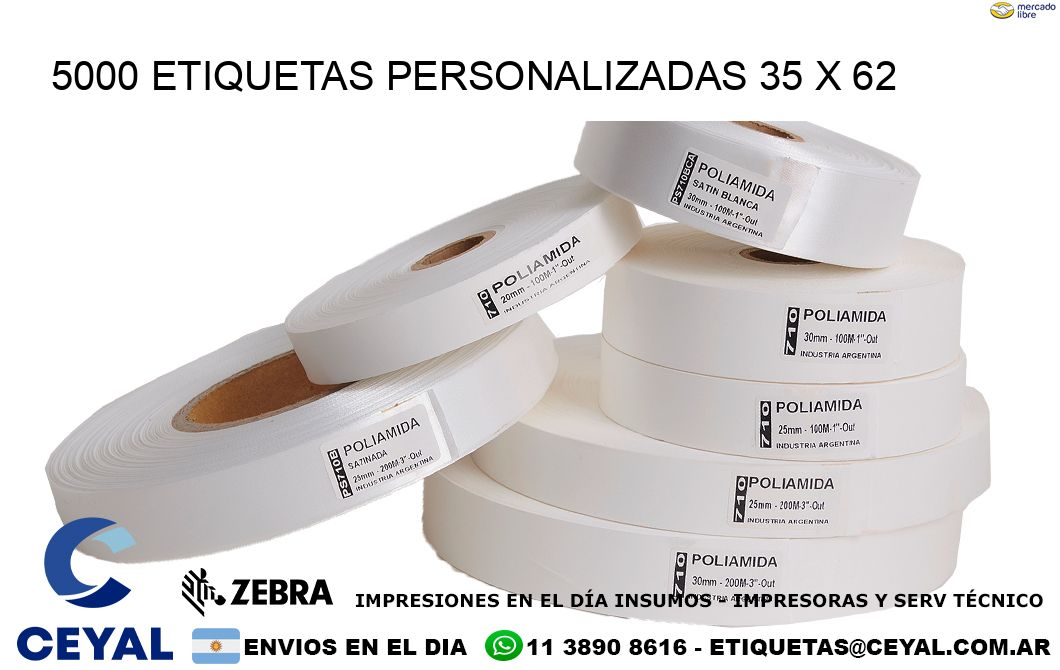 5000 ETIQUETAS PERSONALIZADAS 35 x 62