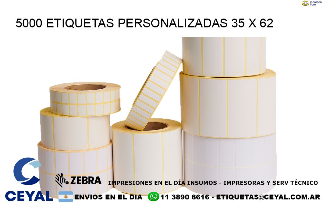 5000 ETIQUETAS PERSONALIZADAS 35 x 62