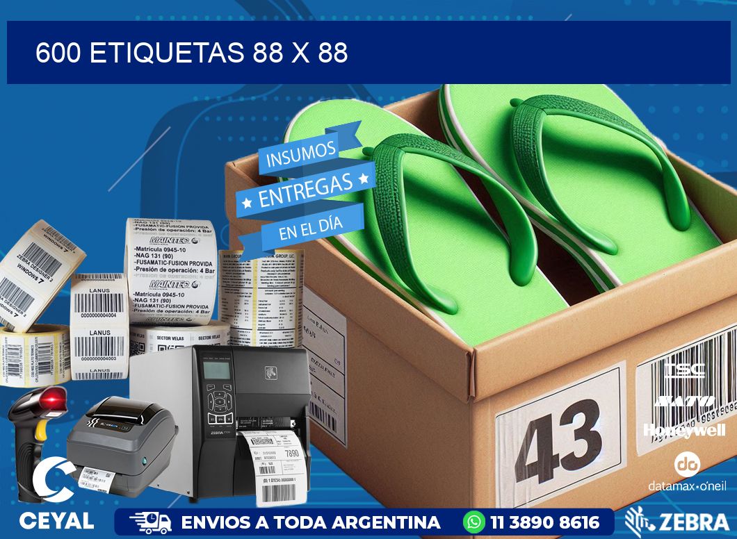 600 ETIQUETAS 88 x 88