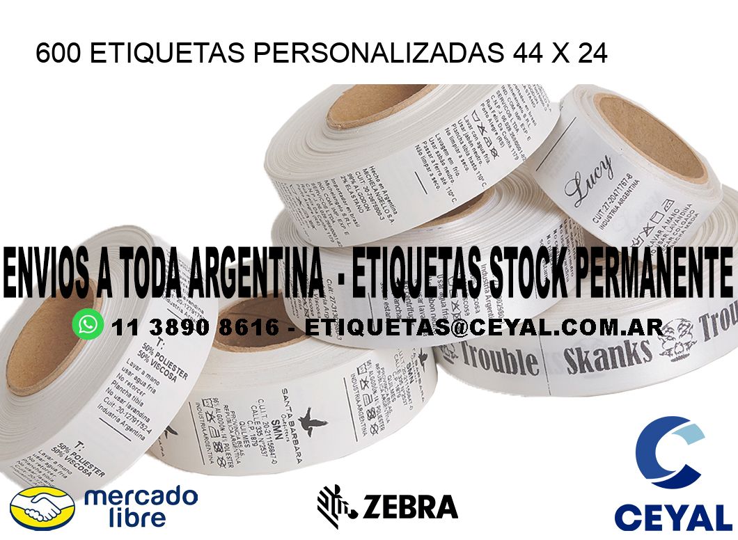 600 ETIQUETAS PERSONALIZADAS 44 x 24