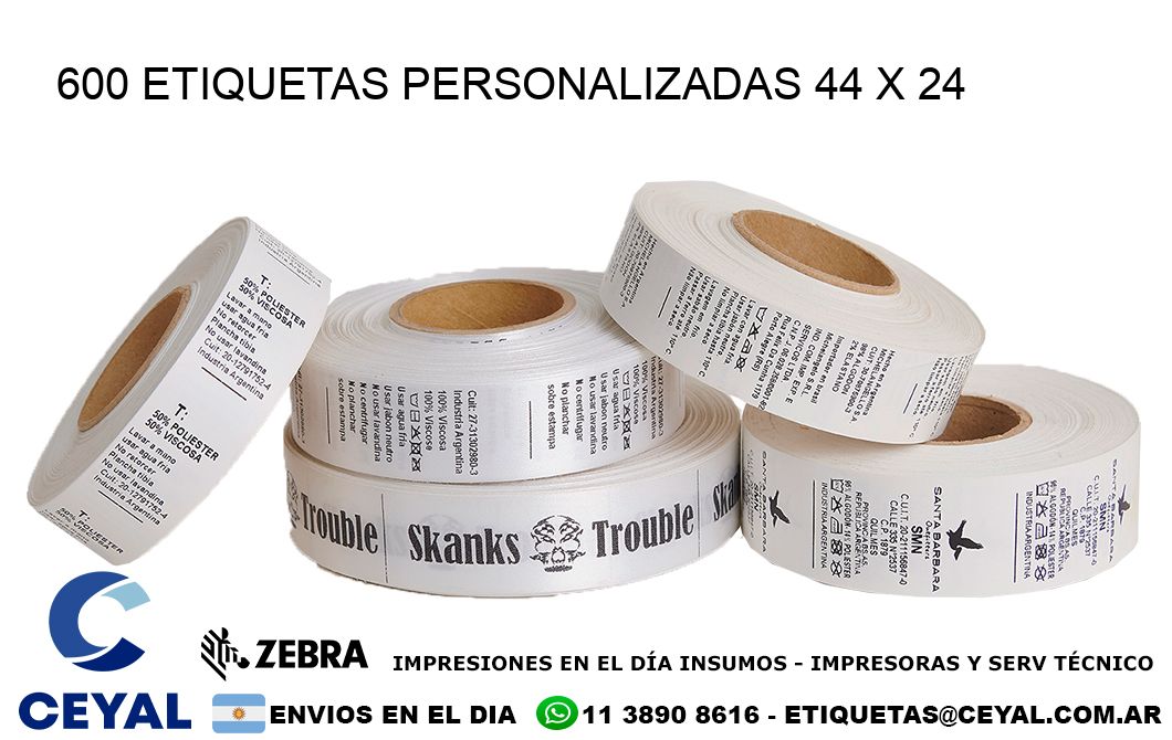 600 ETIQUETAS PERSONALIZADAS 44 x 24