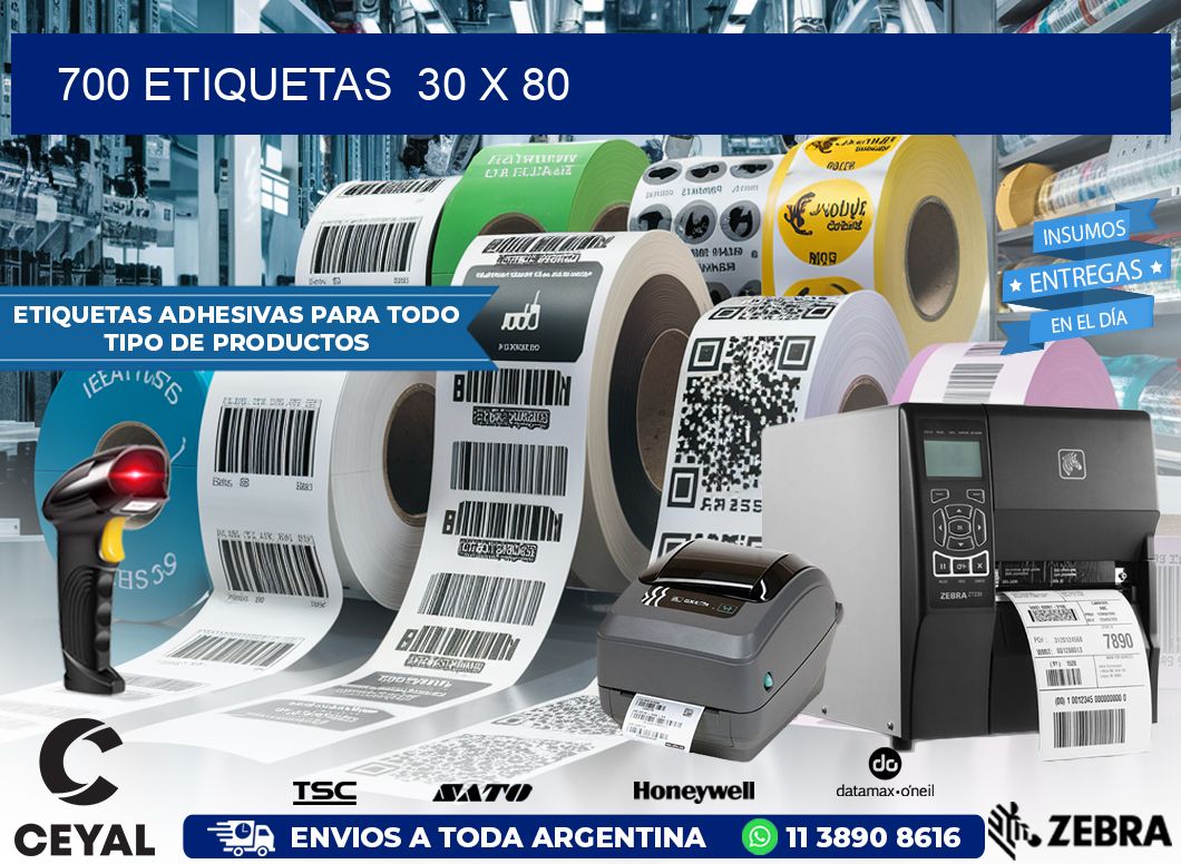 700 ETIQUETAS  30 x 80