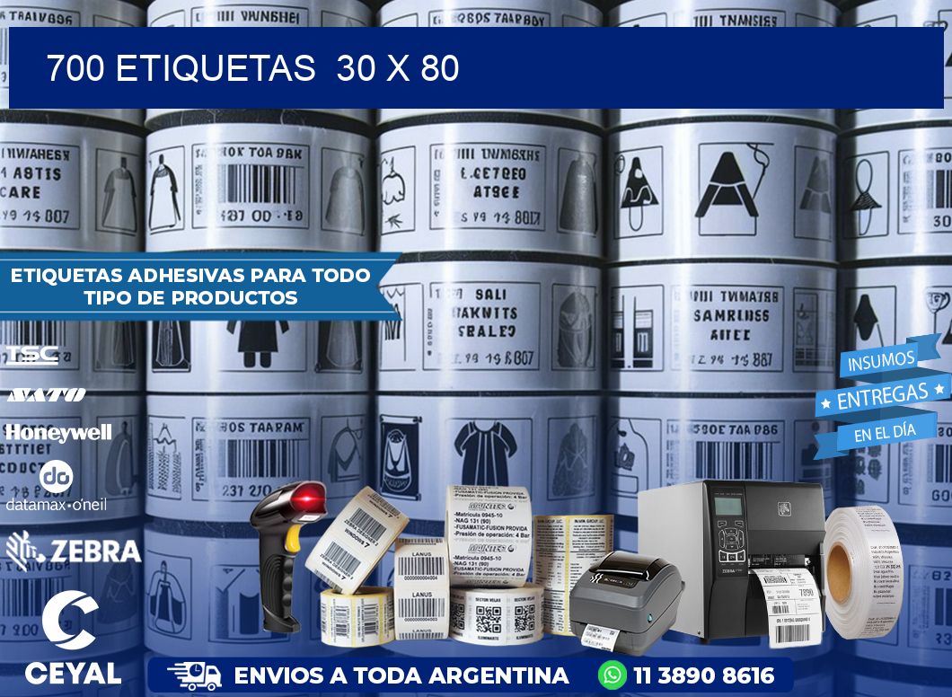 700 ETIQUETAS  30 x 80