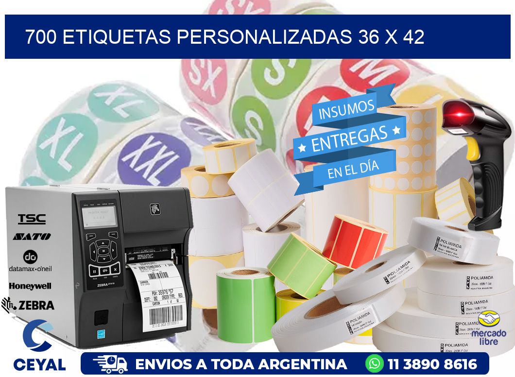 700 ETIQUETAS PERSONALIZADAS 36 x 42