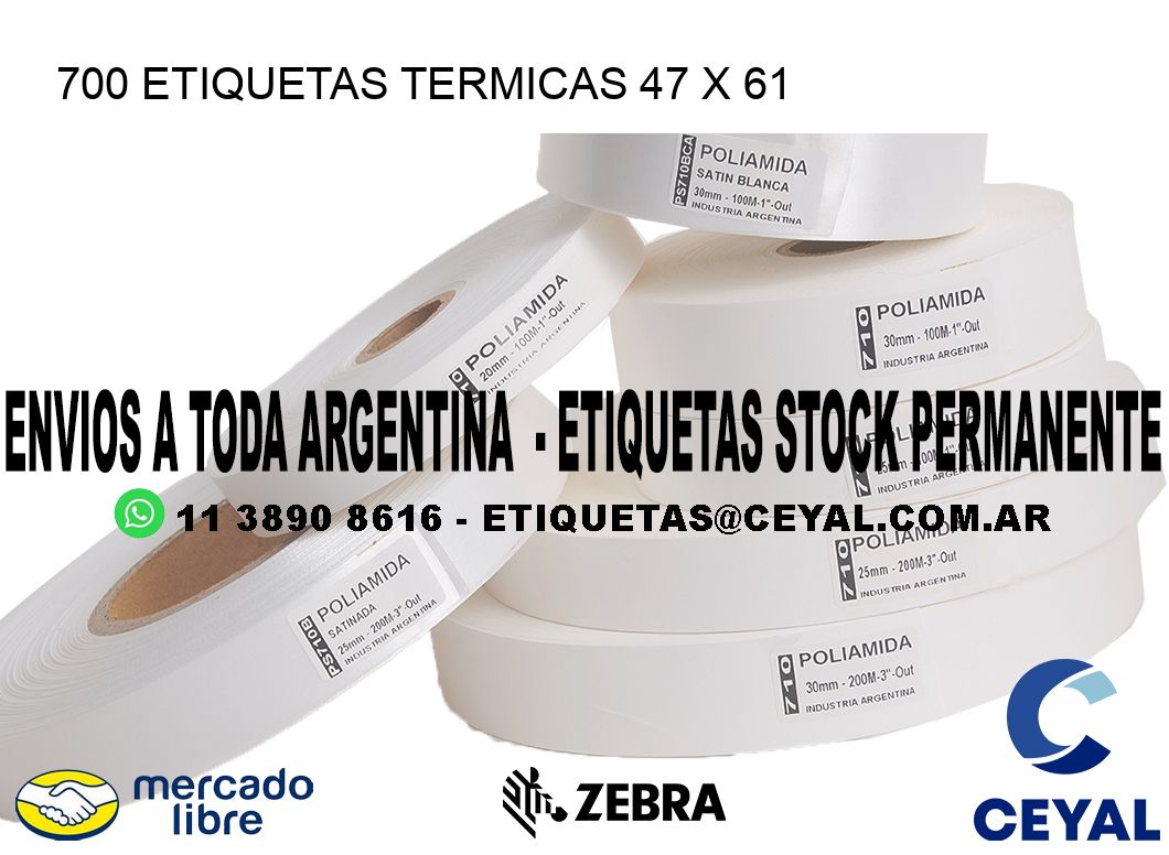 700 ETIQUETAS TERMICAS 47 x 61