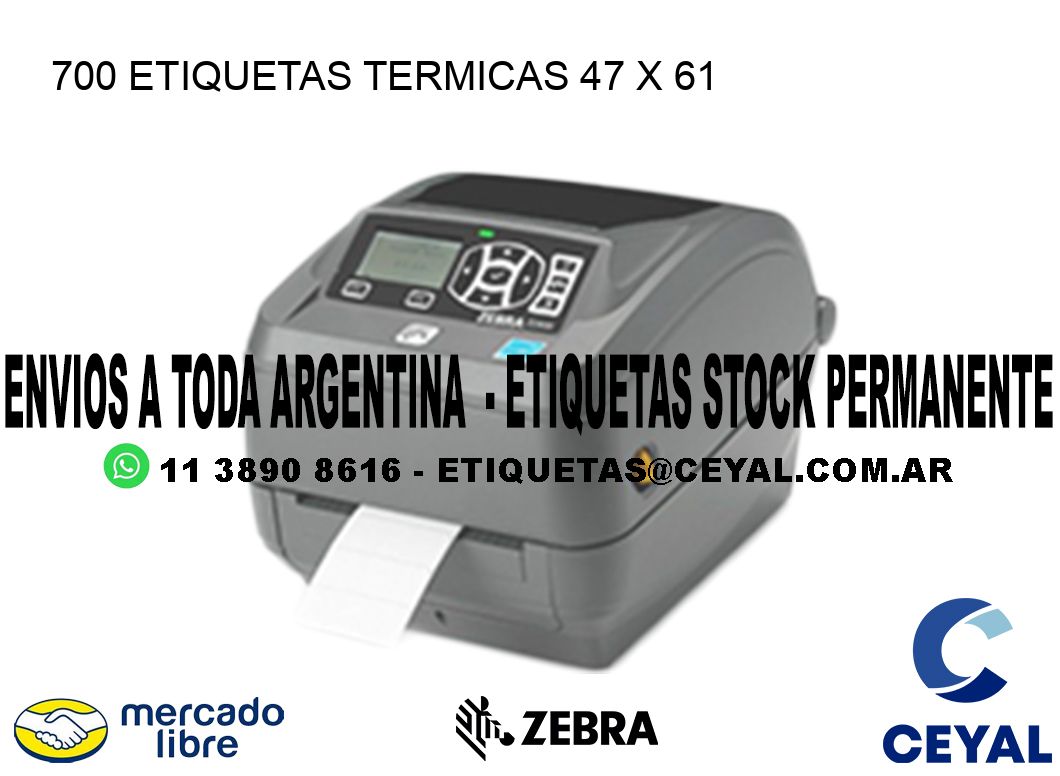 700 ETIQUETAS TERMICAS 47 x 61