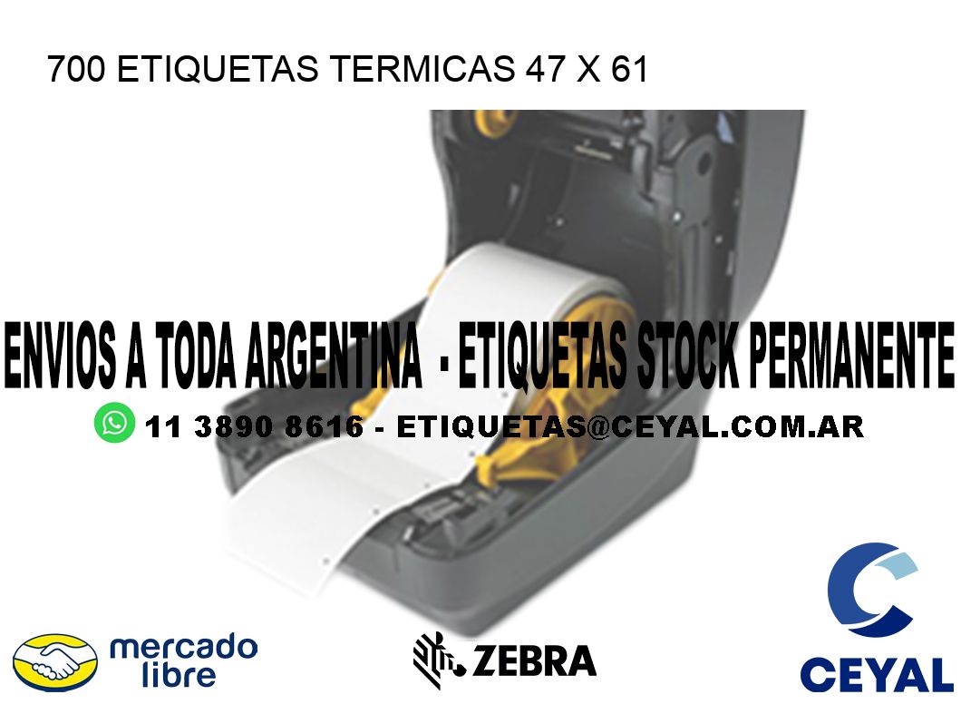 700 ETIQUETAS TERMICAS 47 x 61
