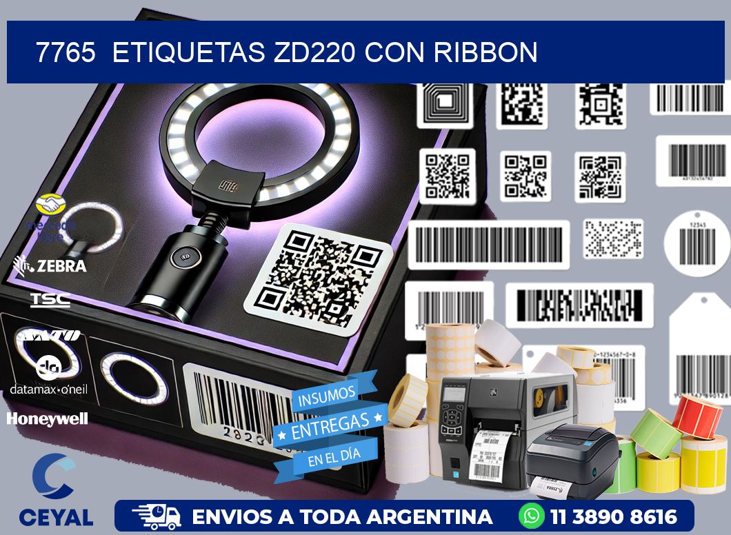 7765  ETIQUETAS ZD220 CON RIBBON