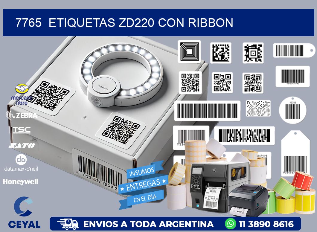 7765  ETIQUETAS ZD220 CON RIBBON