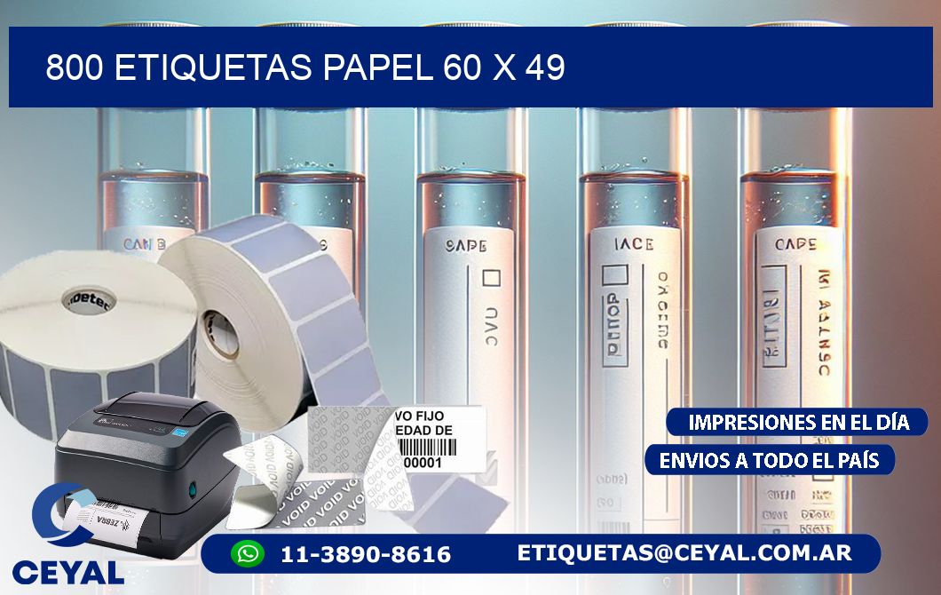 800 ETIQUETAS PAPEL 60 x 49