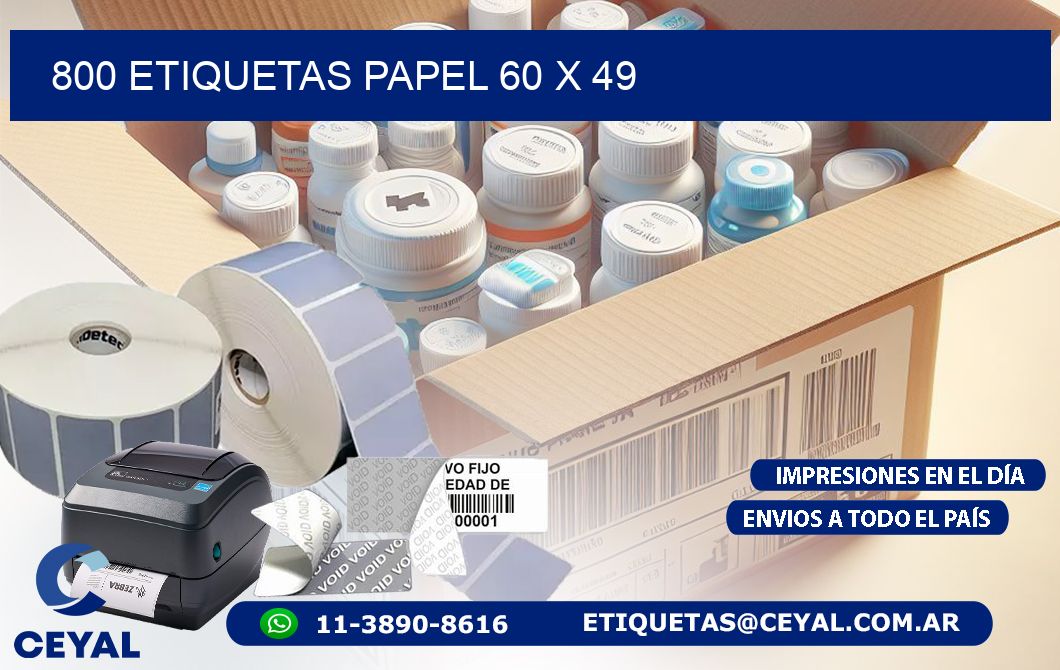 800 ETIQUETAS PAPEL 60 x 49