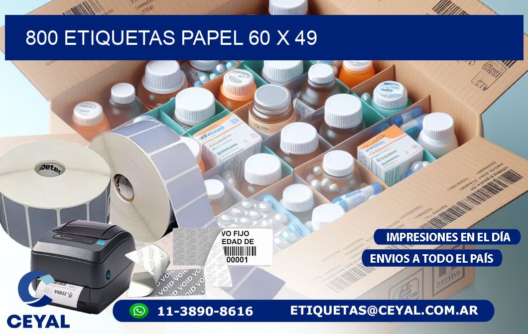 800 ETIQUETAS PAPEL 60 x 49
