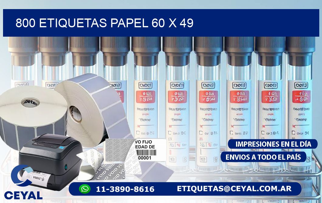 800 ETIQUETAS PAPEL 60 x 49