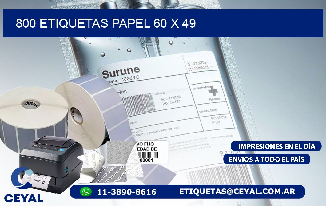 800 ETIQUETAS PAPEL 60 x 49