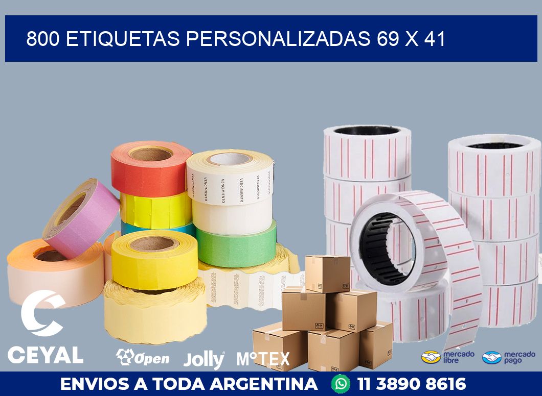 800 ETIQUETAS PERSONALIZADAS 69 x 41