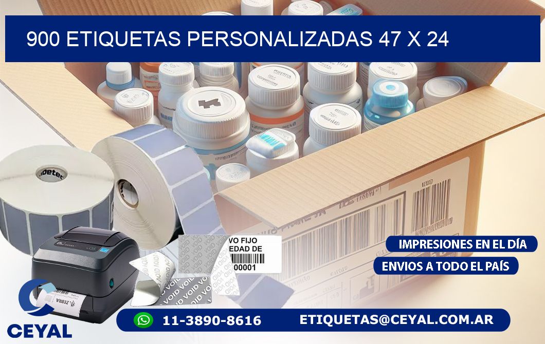 900 ETIQUETAS PERSONALIZADAS 47 x 24