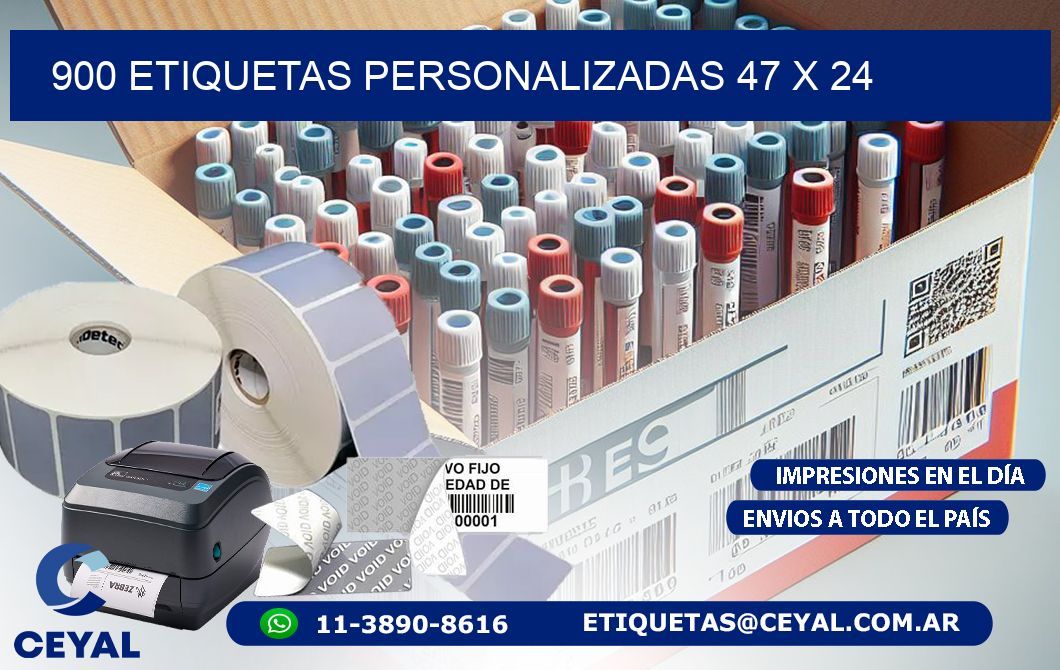 900 ETIQUETAS PERSONALIZADAS 47 x 24