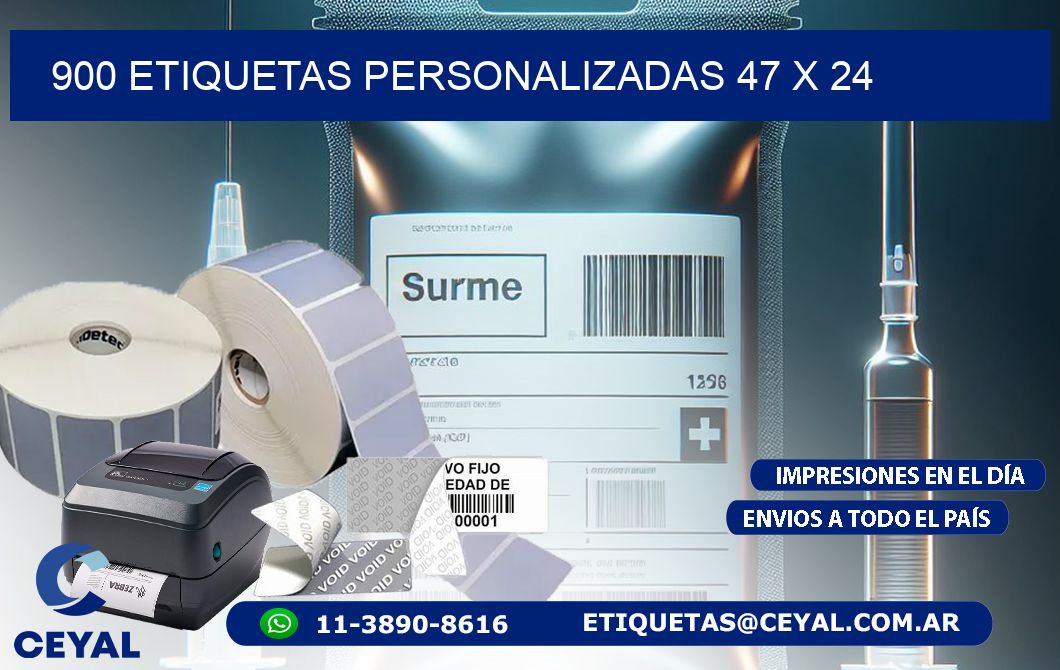 900 ETIQUETAS PERSONALIZADAS 47 x 24