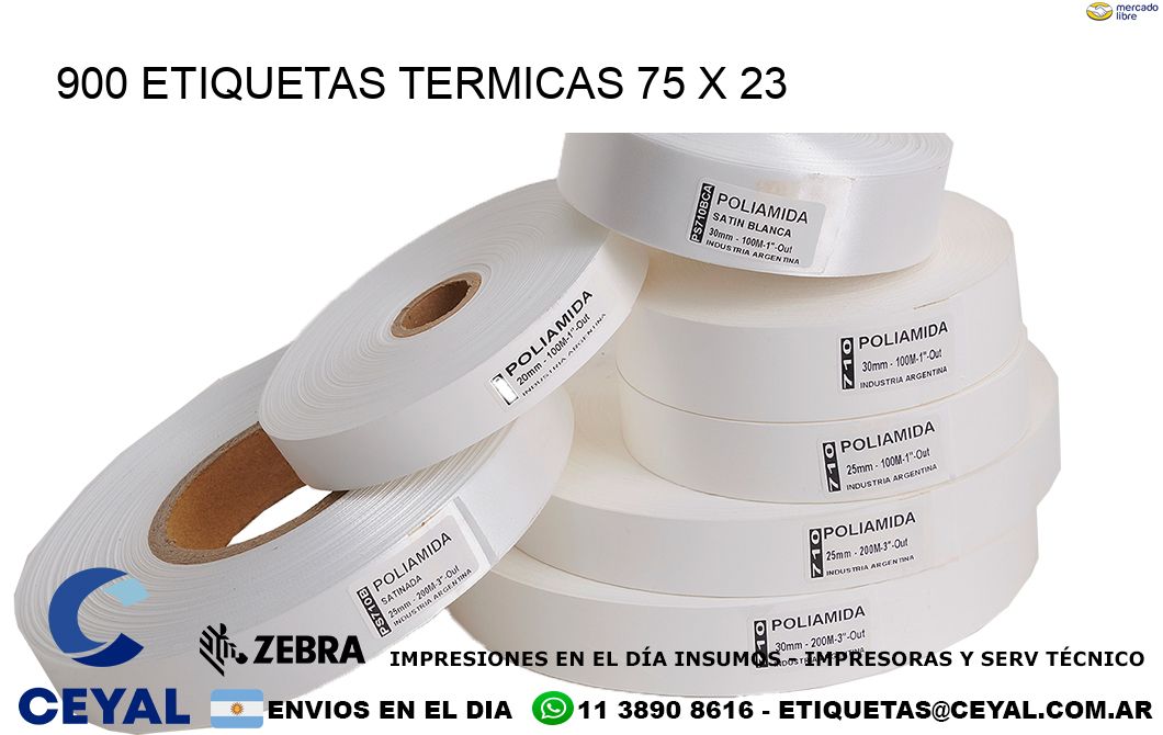 900 ETIQUETAS TERMICAS 75 x 23