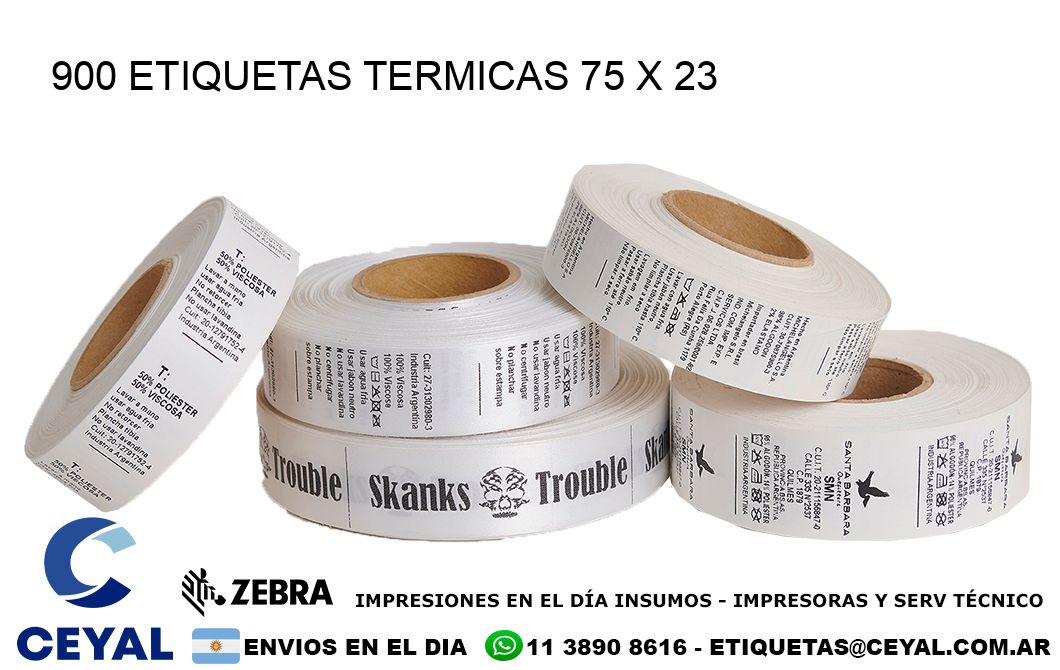 900 ETIQUETAS TERMICAS 75 x 23