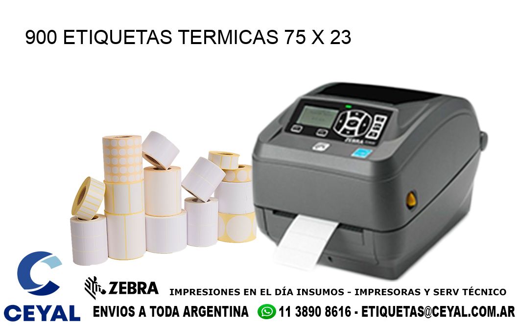 900 ETIQUETAS TERMICAS 75 x 23