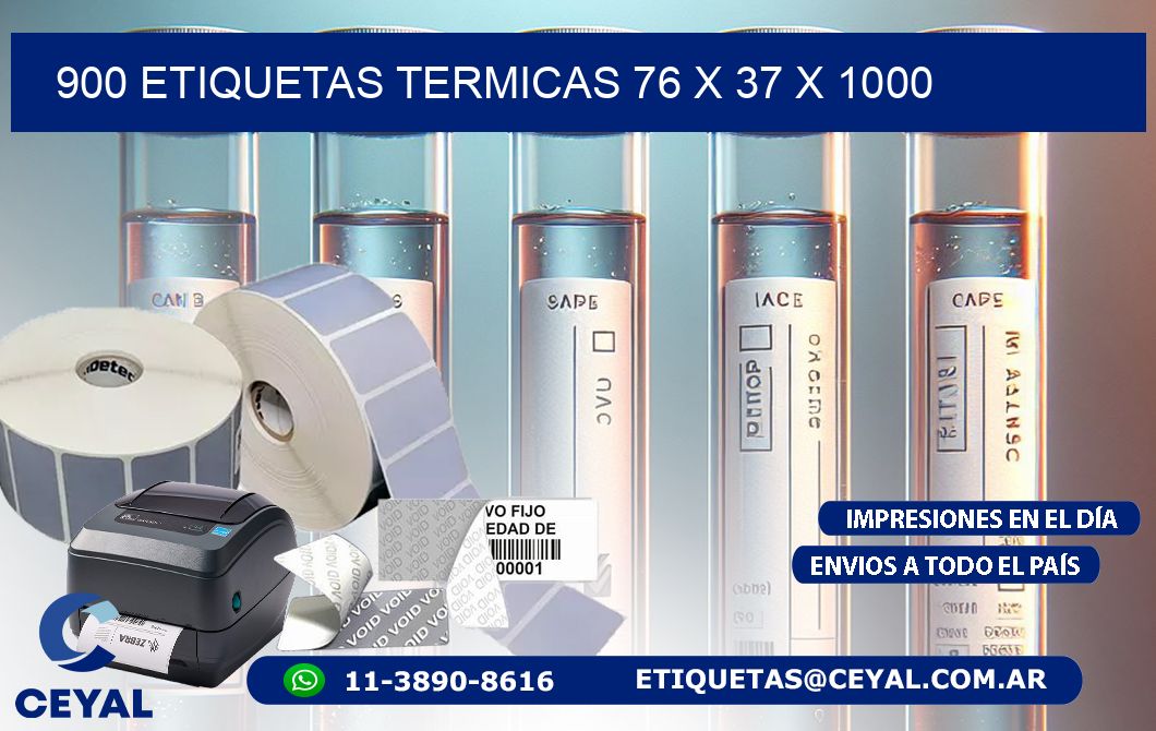 900 ETIQUETAS TERMICAS 76 x 37 x 1000