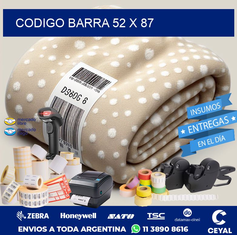 CODIGO BARRA 52 x 87