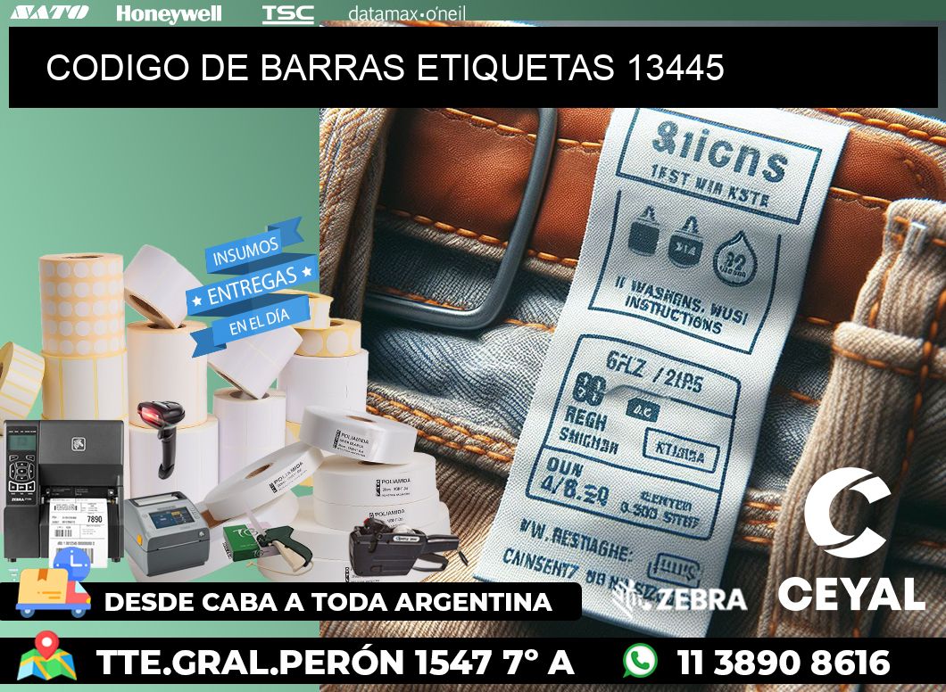 CODIGO DE BARRAS ETIQUETAS 13445