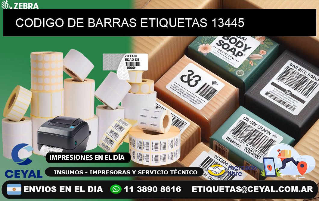 CODIGO DE BARRAS ETIQUETAS 13445