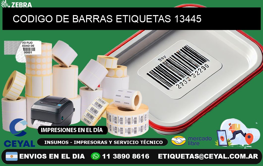 CODIGO DE BARRAS ETIQUETAS 13445