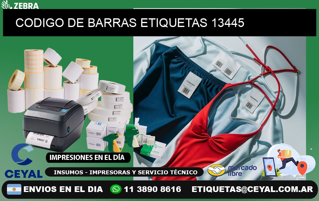 CODIGO DE BARRAS ETIQUETAS 13445