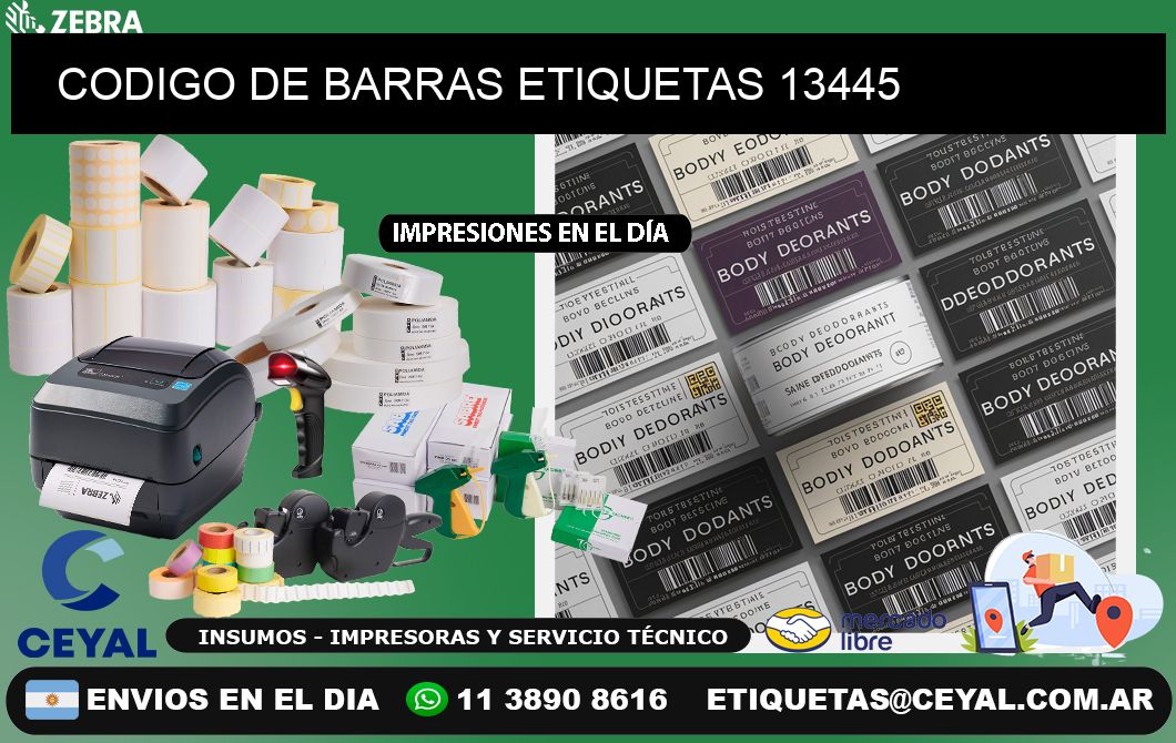 CODIGO DE BARRAS ETIQUETAS 13445