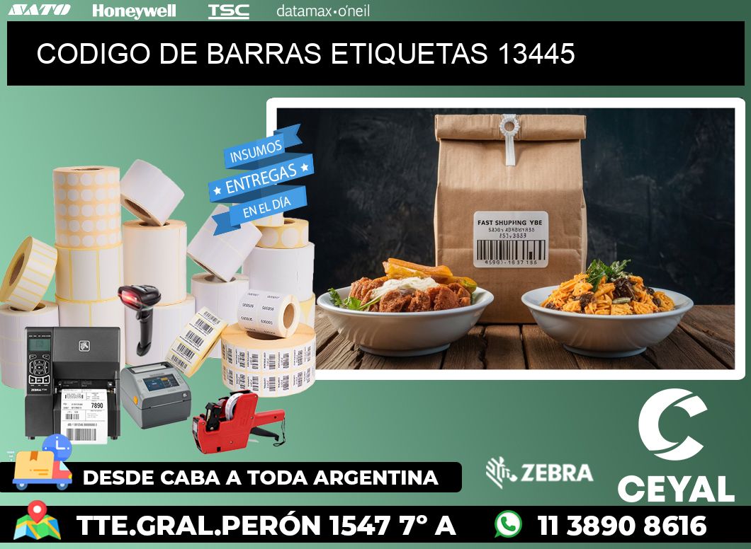 CODIGO DE BARRAS ETIQUETAS 13445