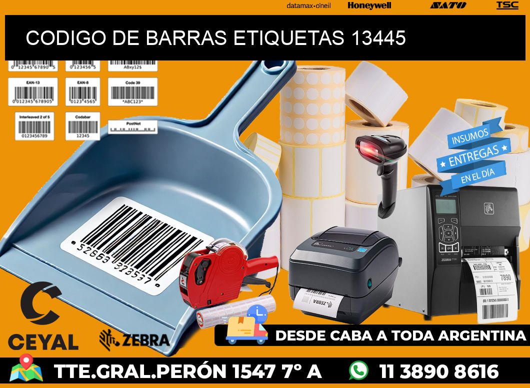 CODIGO DE BARRAS ETIQUETAS 13445