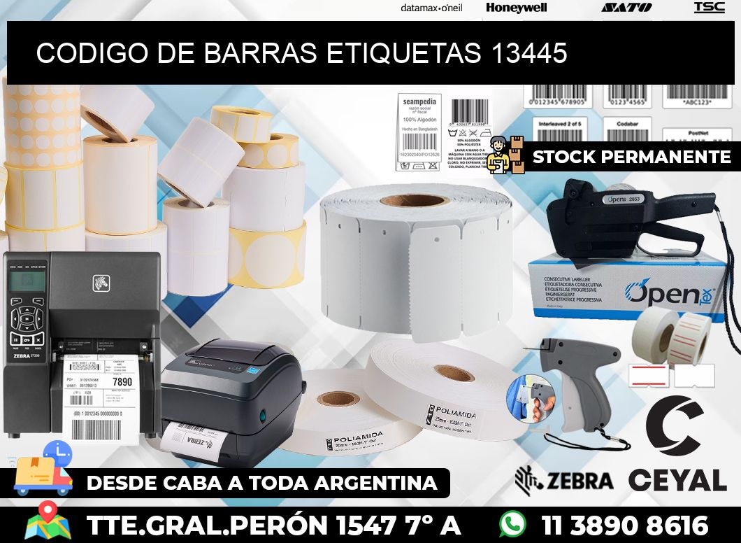 CODIGO DE BARRAS ETIQUETAS 13445