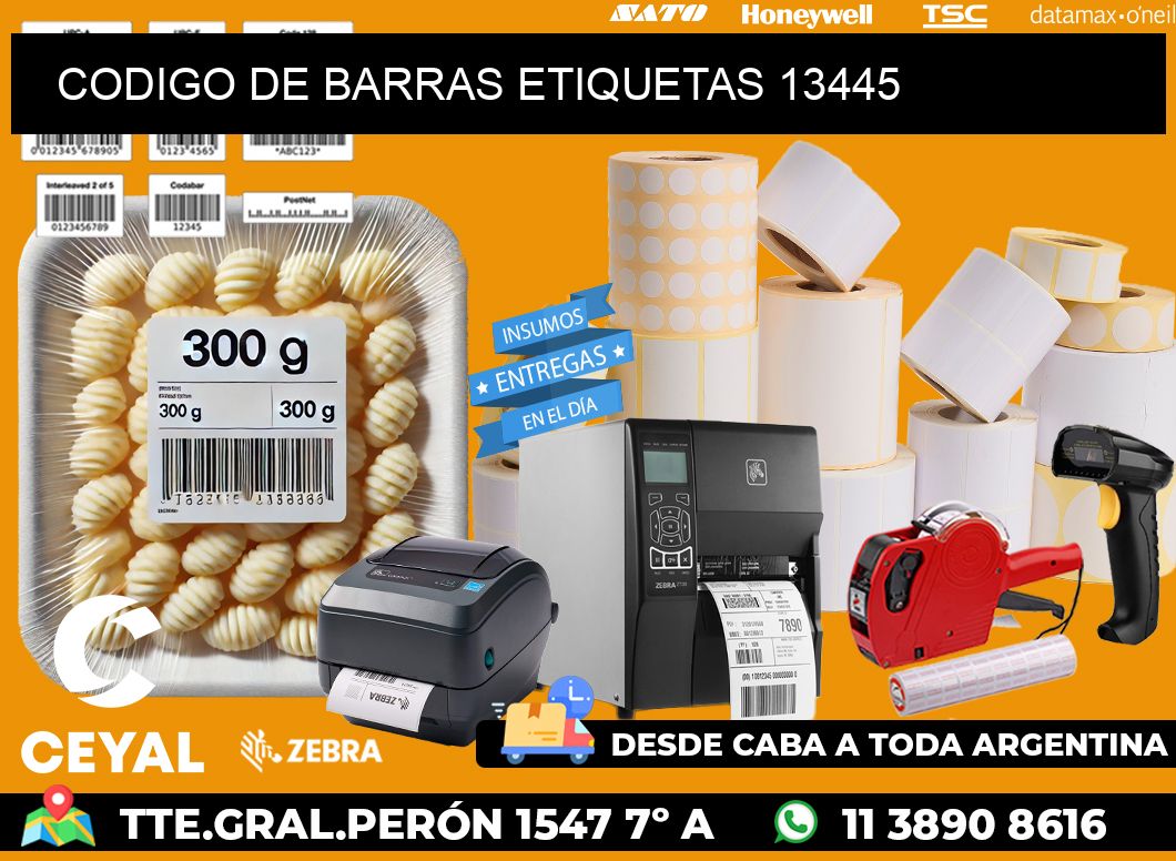 CODIGO DE BARRAS ETIQUETAS 13445