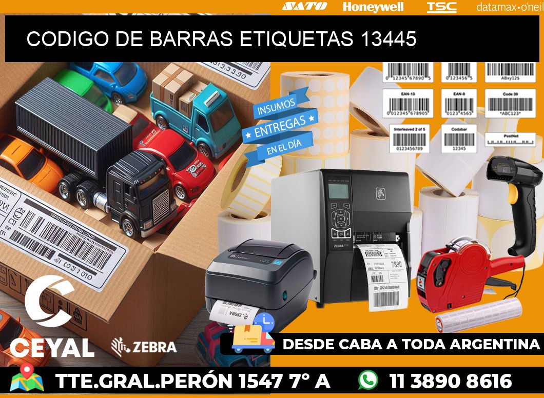 CODIGO DE BARRAS ETIQUETAS 13445