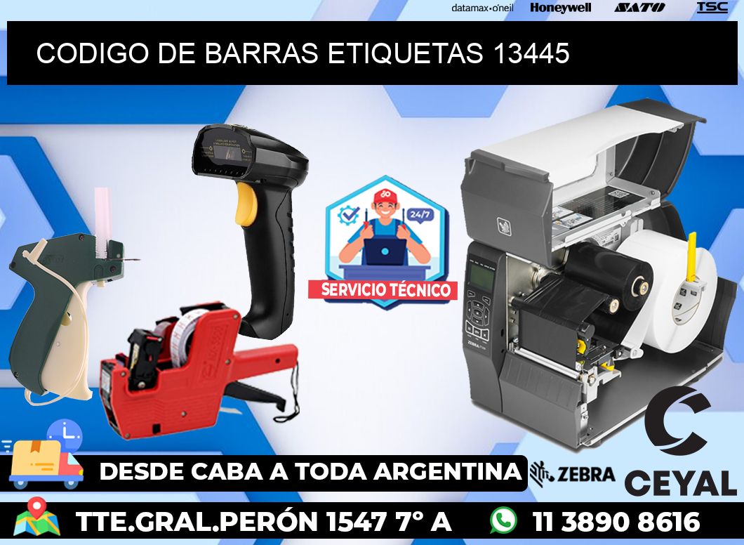 CODIGO DE BARRAS ETIQUETAS 13445