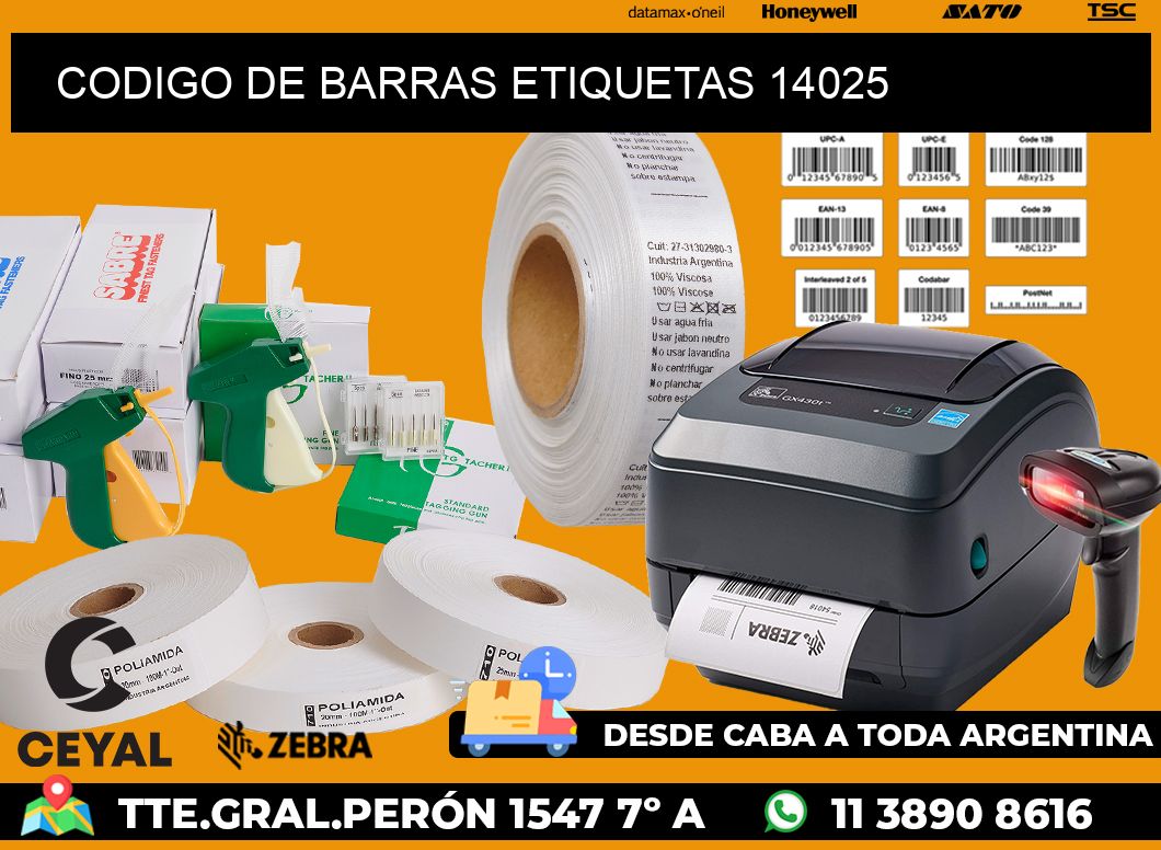 CODIGO DE BARRAS ETIQUETAS 14025