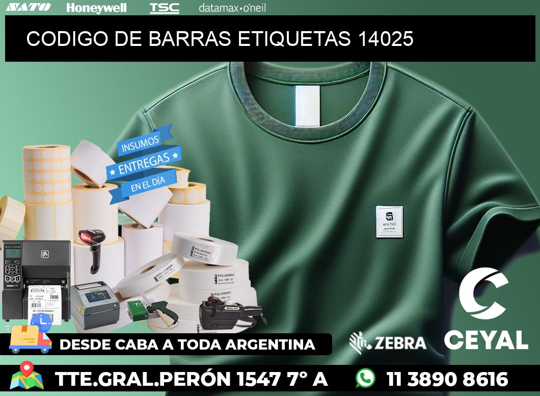 CODIGO DE BARRAS ETIQUETAS 14025