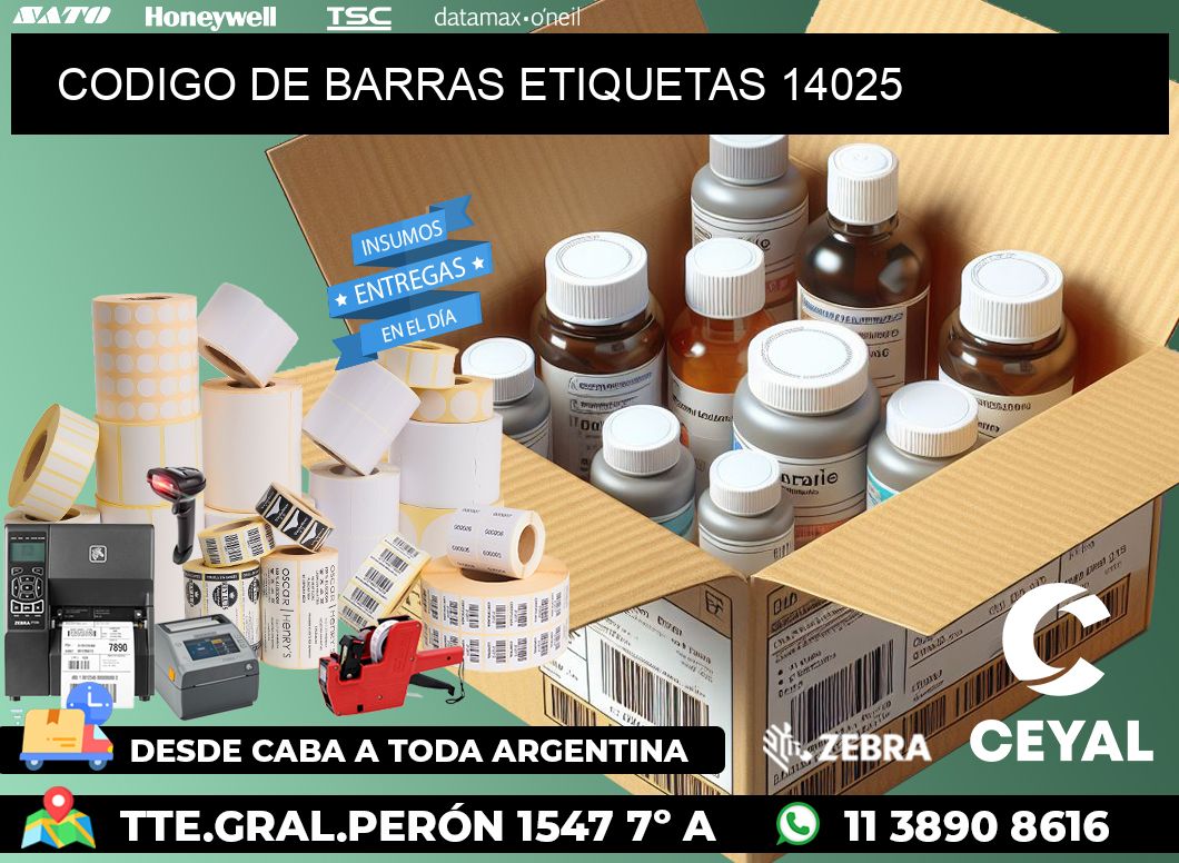 CODIGO DE BARRAS ETIQUETAS 14025