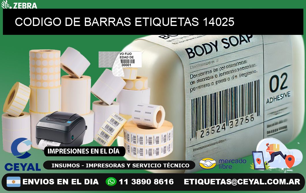 CODIGO DE BARRAS ETIQUETAS 14025