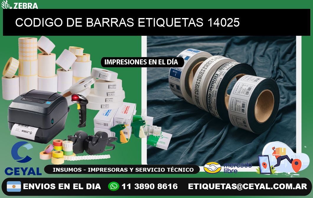 CODIGO DE BARRAS ETIQUETAS 14025