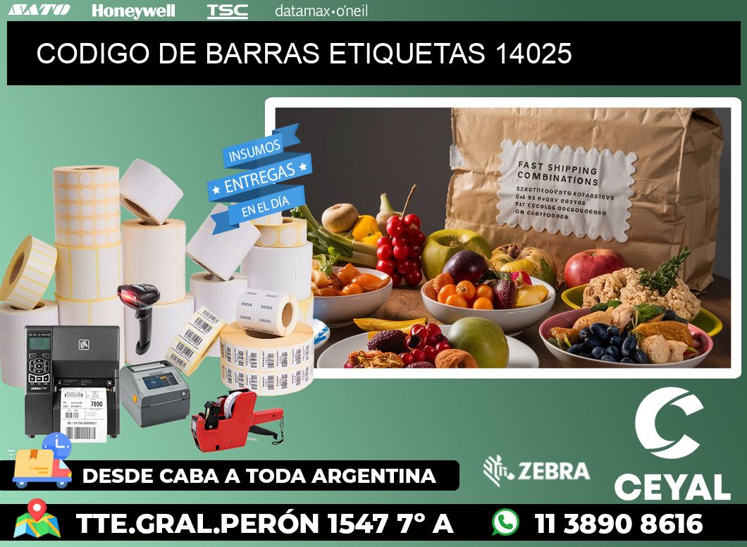 CODIGO DE BARRAS ETIQUETAS 14025