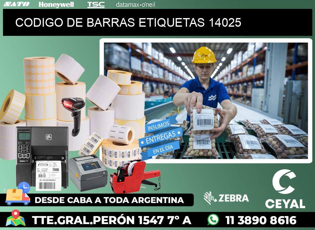 CODIGO DE BARRAS ETIQUETAS 14025