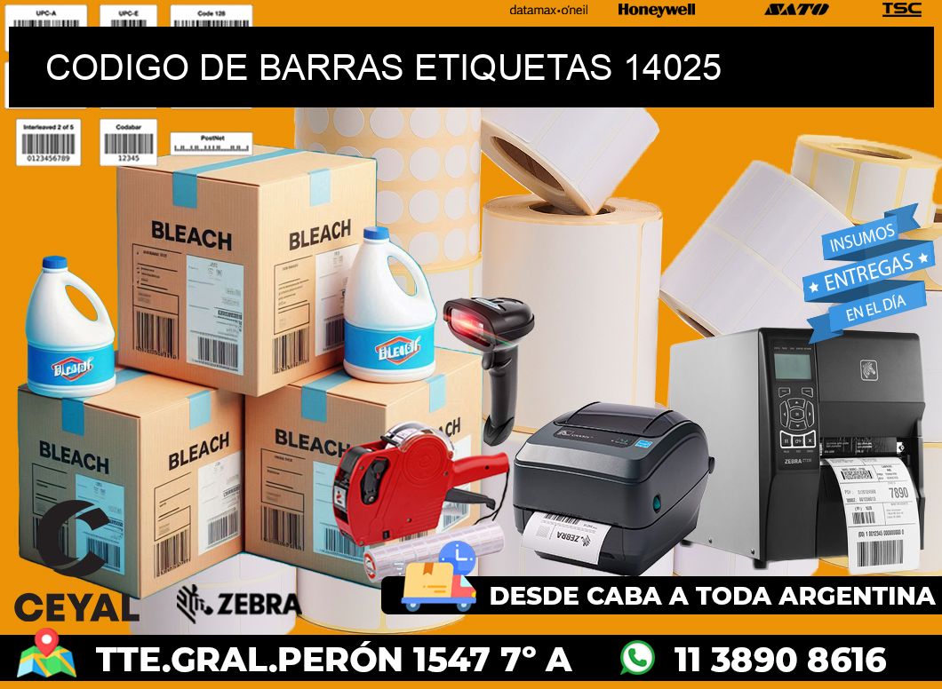 CODIGO DE BARRAS ETIQUETAS 14025